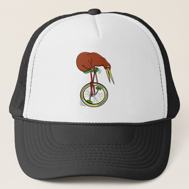 Casquette Petit Kiwi Brown Sur Un Monocycle Rouge (Devant)