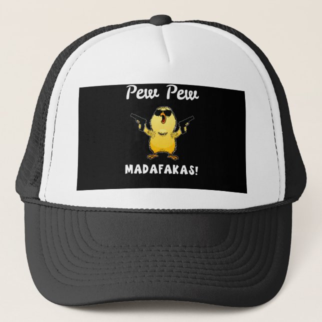 Casquette Pew Pew Pew Madafakas, Drôle cadeau de poussin (Devant)