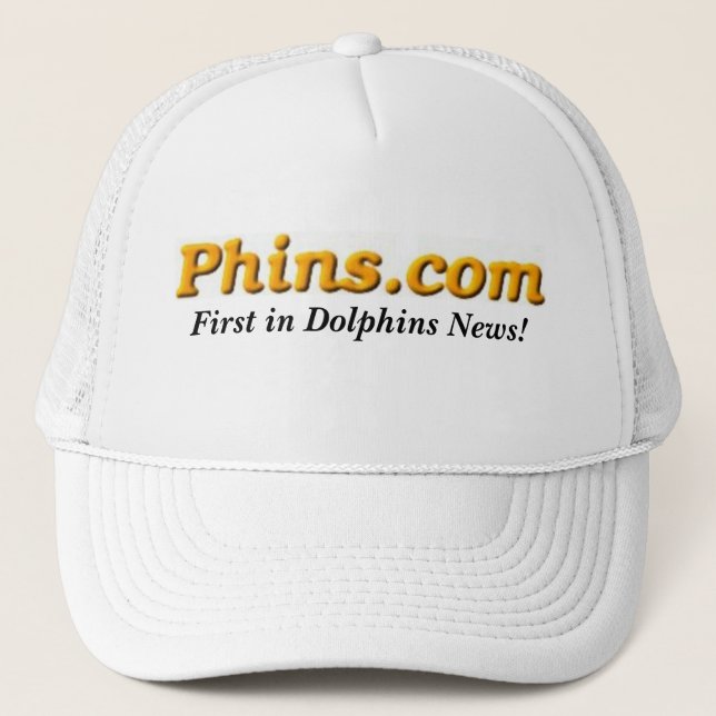 Casquette Phins.com, d'abord dans des nouvelles de dauphins (Devant)