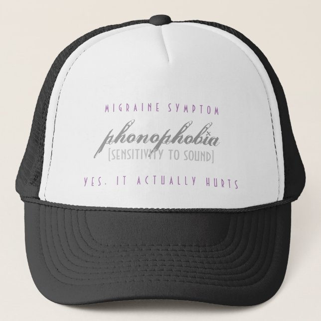Casquette Phonophobia blesse - symptôme de migraine - le (Devant)