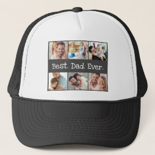 Casquette Photo Best Papa Ever Collage noir et blanc