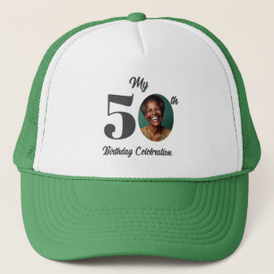 Casquette Photo d'anniversaire 50 ans gras