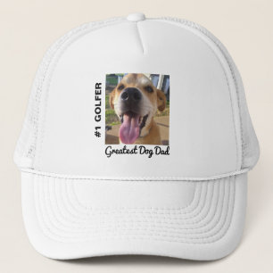 Casquette Photo de chien personnalisé plus grand Golfeur