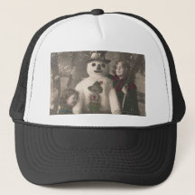 Photo de Christmas Girls et Snowman Vintage