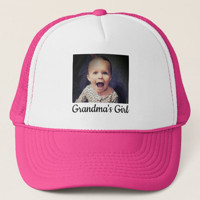 Casquette Photo personnalisée de la fille de grand-mère (Devant)