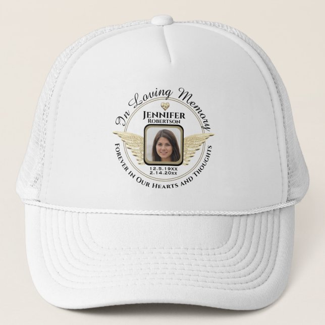 Casquette Photo personnalisée Mémorial pour toujours dans no (Devant)