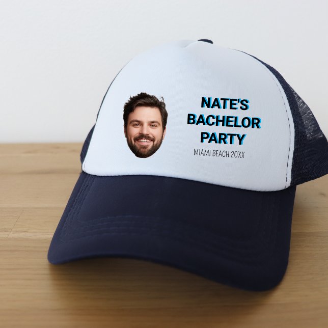 Casquette Photo personnalisée moderne Bachelor Party Groomsm (Créateur téléchargé)