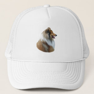 Casquette Photo rugueuse de portrait de chien de colley