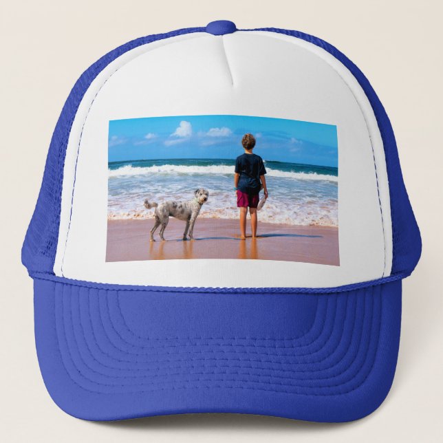 Casquette Photo Trucker personnalisé Hat Your Design with Pe (Devant)