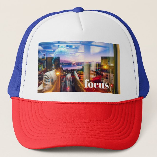Casquette Photographe Abstrait de l'aube dans la ville (Devant)