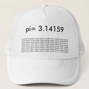 Casquette pi= 3.14159 et ainsi de suite sur Math Fashion pi 