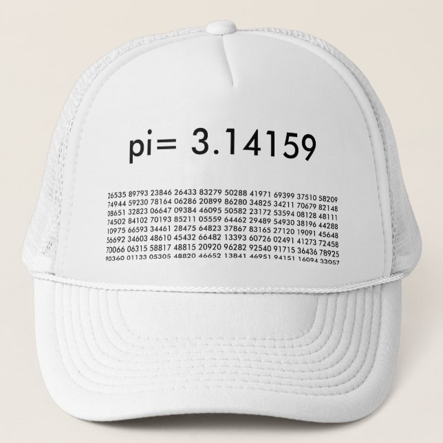 Casquette pi= 3.14159 et ainsi de suite sur Math Fashion pi  (Devant)