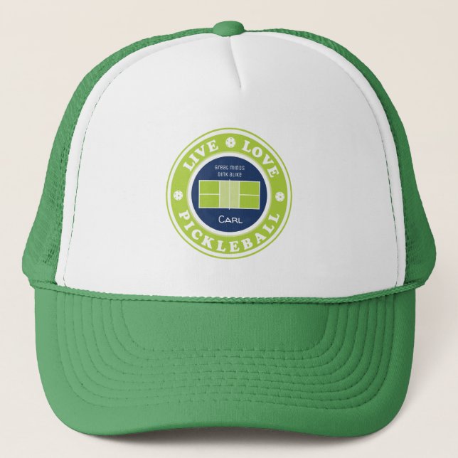 Casquette Pickleball : live, amour, pickleball, texte person (Devant)