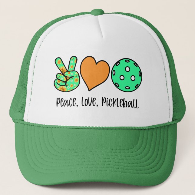 Casquette Pickleball Player Cadeau Paix, Amour, Pickleball (Devant)