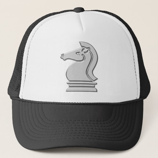 Casquette Pièce d'échecs métallique fraîche de chevalier (Devant)