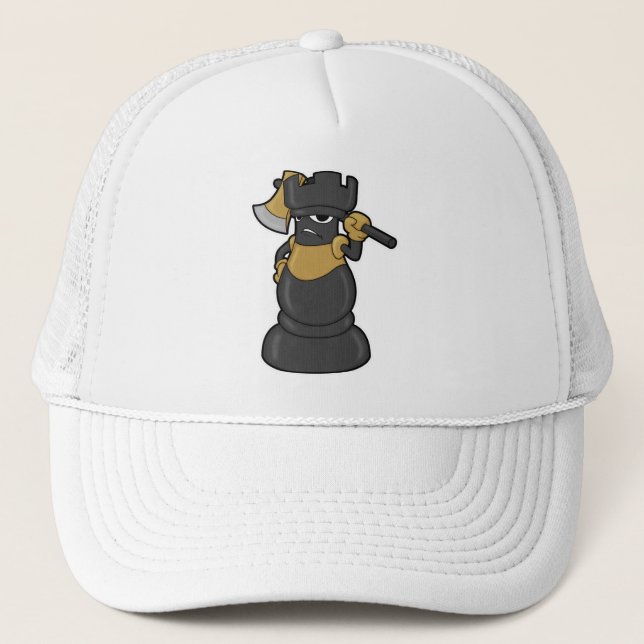 Casquette Pièce d'échecs Roche à l'échec avec Ax (Devant)