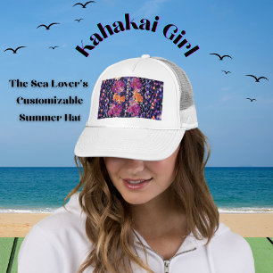 Casquette Pierre à fleurs exotique "fille Kahakai (plage)"