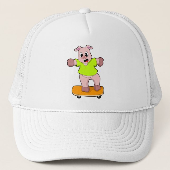 Casquette Pig as Skateboard sur skateboard (Devant)