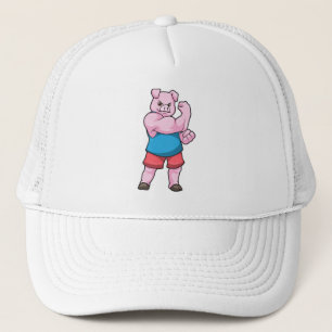 Casquette Pig comme Bodybuilder avec grand bras Supérieur