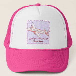 Casquette pilote de ciel d'avion rouge