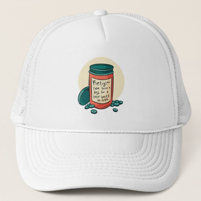 Casquette Pilules de religion athée (Devant)