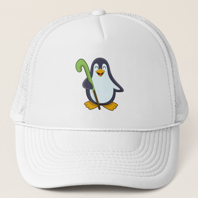 Casquette Pingouin à Hockey avec chauve-souris de hockey (Devant)
