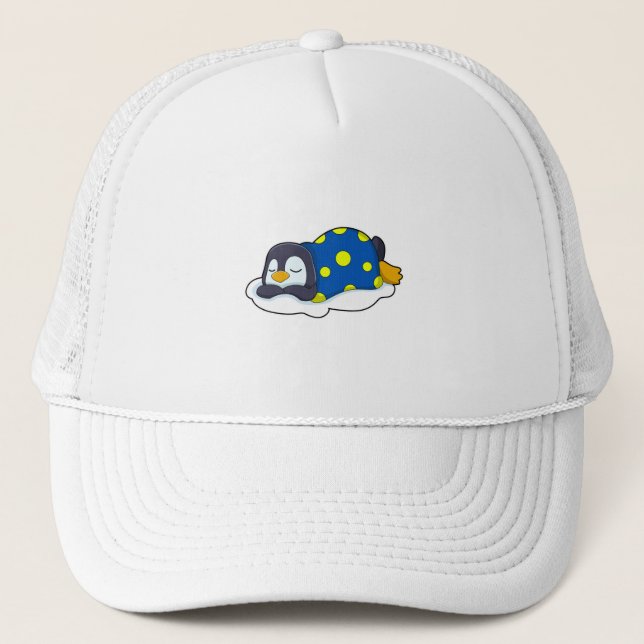 Casquette Pingouin au coucher avec couverture (Devant)
