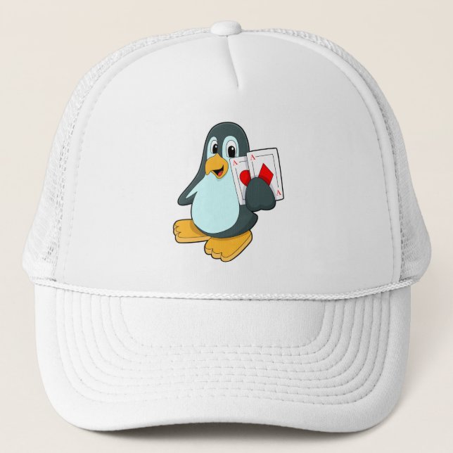 Casquette Pingouin avec cartes Poker (Devant)