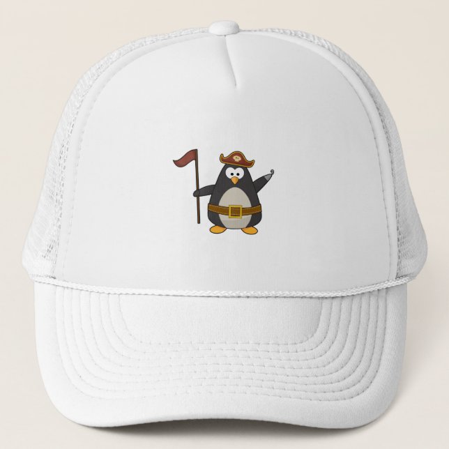 Casquette Pingouin en pirate avec ceinture de pirate et Casq (Devant)