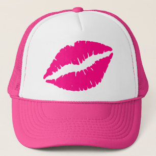 Casquette Pink lipstick baiser pop art