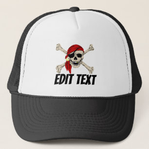 Casquette pirate, ajouter du texte, nom, société, 