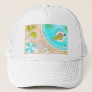Casquette Piscine mec sur la plage tropicale estivale vacanc