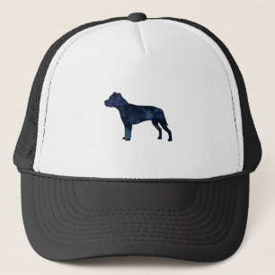 Casquette Pitbull race Chien Silhouette Aquarelle noire