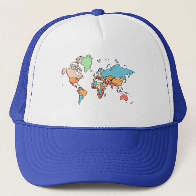 Casquette Pixel World Map - Retro Style 8 bits Design global (Devant)