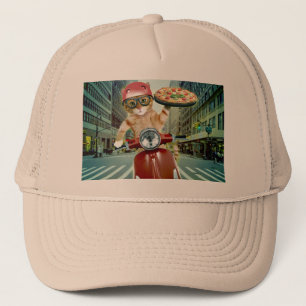 Casquette Pizza cat - chat - livraison de pizza