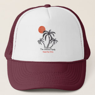Casquette Plage de coucher de soleil tropical Palmier Vacanc