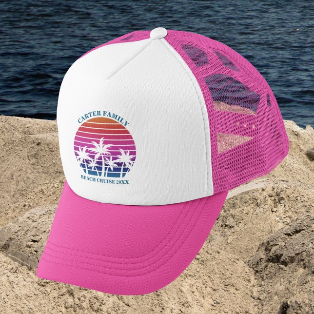 Casquette Plage Famille Réunion Personnalisée Croisière Palm (Créateur téléchargé)
