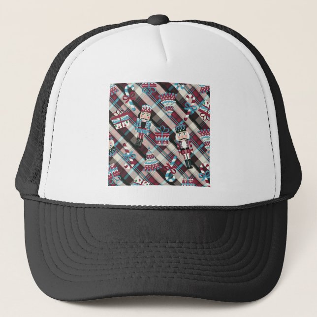 Casquette Plaid Blue Burgundy (Devant)