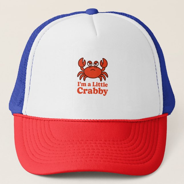 Casquette Playful Red Crab – “I’m a Little Crabby” Humor (Devant)
