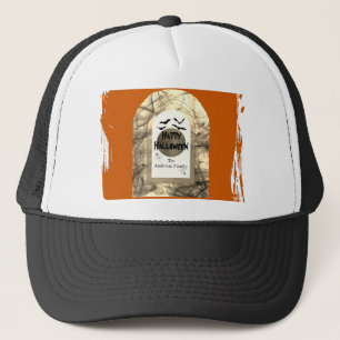 Casquette Pleine lune Éffrayante orange et noire Joyeux Hall