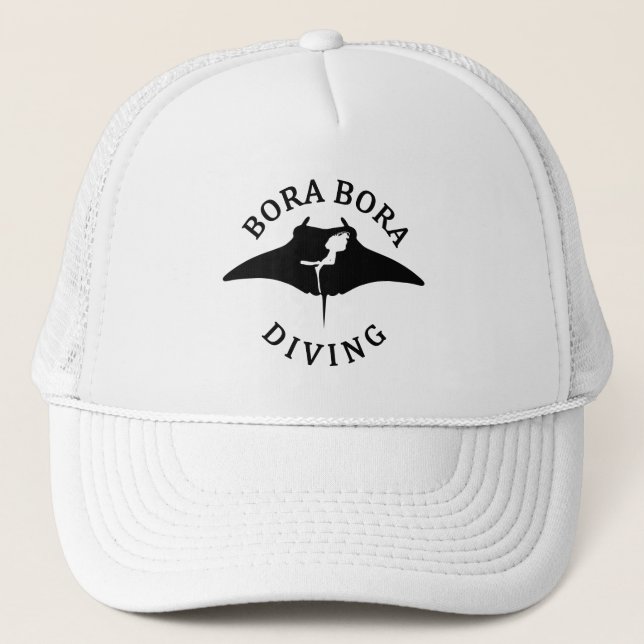 Casquette Plongée Sous-Marine Avec Raies Manta À Bora Bora (Devant)