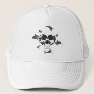 Casquette Plongée sous-marine Crâne et requins Design graphi