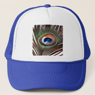 Casquette Plume colorée de paon en cuivre