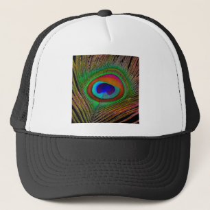 Casquette Plume de paon cuivré vibrant