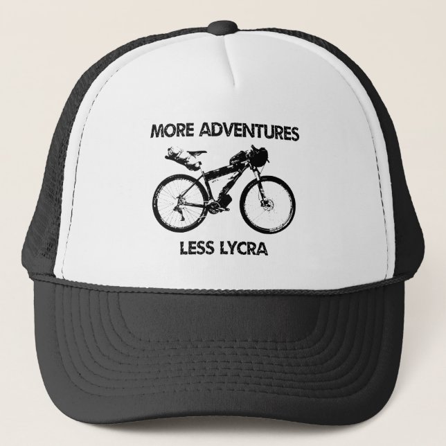 Casquette Plus d'Aventures Moins Lycra Bikepacking (Devant)