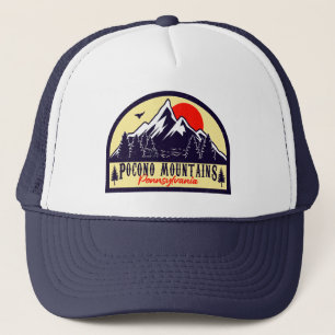 Casquette Pocono Mountains PA Retro Sunset Souvenirs Cadeau