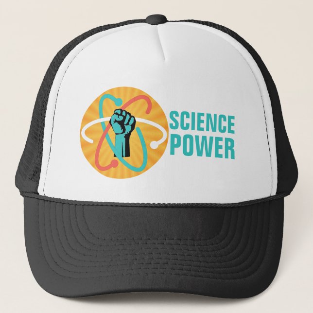 Casquette Poing de puissance de la Science et rétro atome (Devant)
