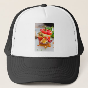 Casquette Poivrons farcis cuits au four avec sauce à la vian