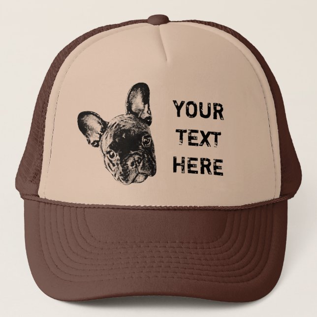 Casquette Police à la carte de bouledogue français (Devant)