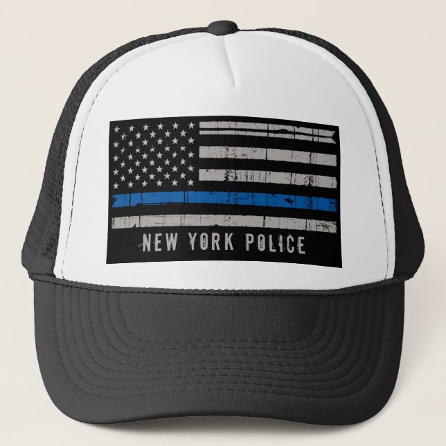 Casquette Police à ligne mince personnalisée (Devant)